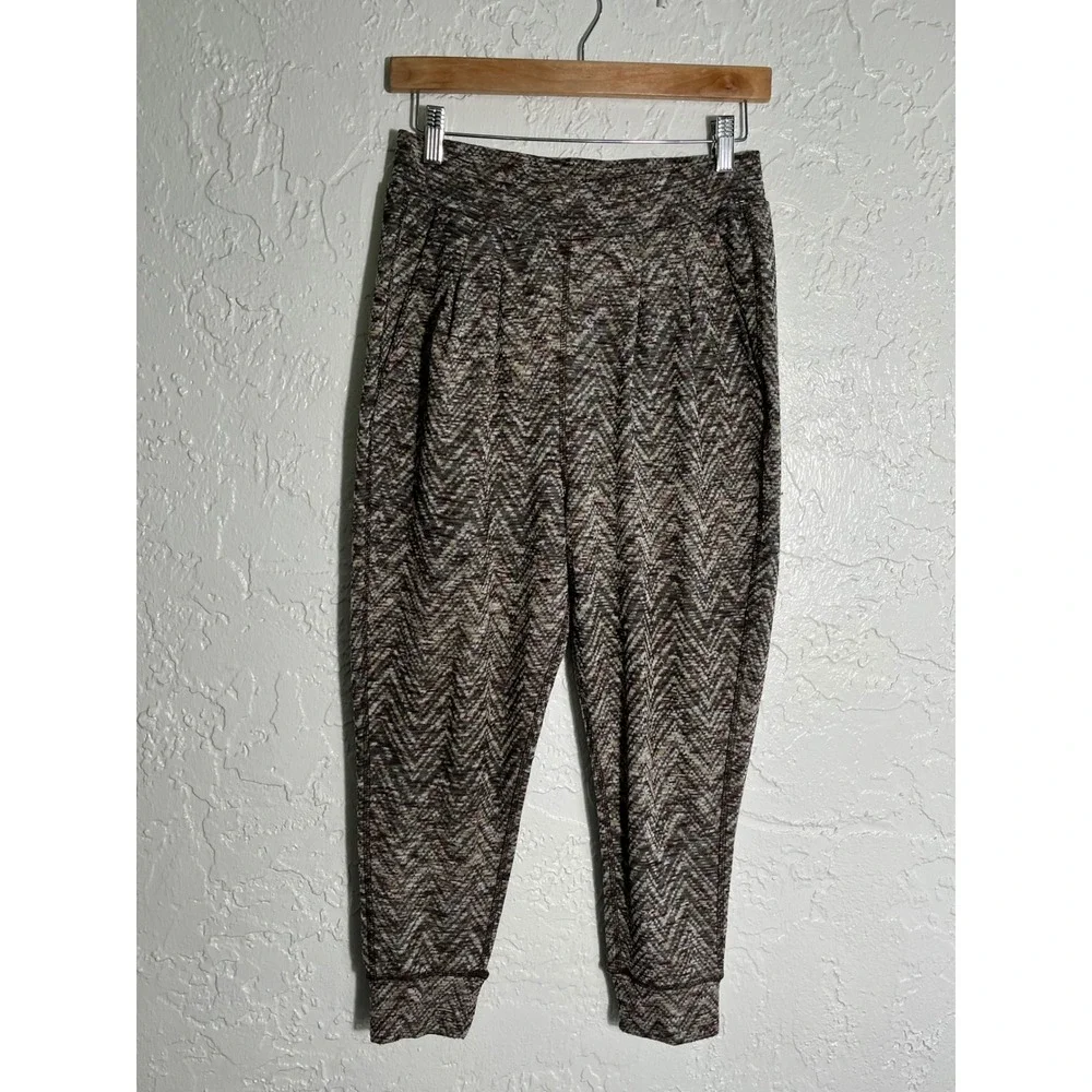 Free People Chevron Knit Jogger Pants Boho Tapered‎ Ankle Lounge XS